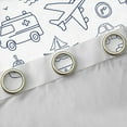 thumbnail image 4 of Feelyou Plane Aircraft Print Black Out Curtains for Kids, White Car Train Truck Curtains Pack of 2 (42x63 Each), Cartoon Vehicle Theme Bedroom Curtains, Window Curtains Decor, 4 of 6