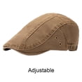 thumbnail image 2 of Byfri Men's Cotton Flat Cap Coffee Adjustable Newsboy Hat Breathable Beret-Style for Golf Driving Travel, 2 of 7