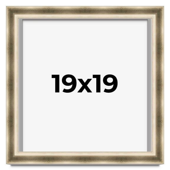 19x19 Shadow Box Frame Silver | 1.75 inches Deep Real Wood Traditional Shadowbox Display Frame | UV