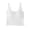 White, variant on Xijirk Women Ribbed Crop Tank Top Built In Padded Notch V Neck Wide Strap Seamless Slim Fit Camisole for Casual Daily Street Wear,White,One Size