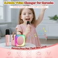thumbnail image 4 of Mini Karaoke Machine para Niños, Altavoz Inalámbrico Bluetooth Portátil con 2 Micrófonos, Regalo de Cumpleaños Navideño Karaoke Kids Mejorado de 1200 Mah para Niñas y Niños, Rosa, Artículos para Fiestas en Casa, 4 of 9