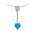 thumbnail image 2 of Star K� 6mm Created Blue Opal Heart Arrow Bar Pendant Necklace, 2 of 9