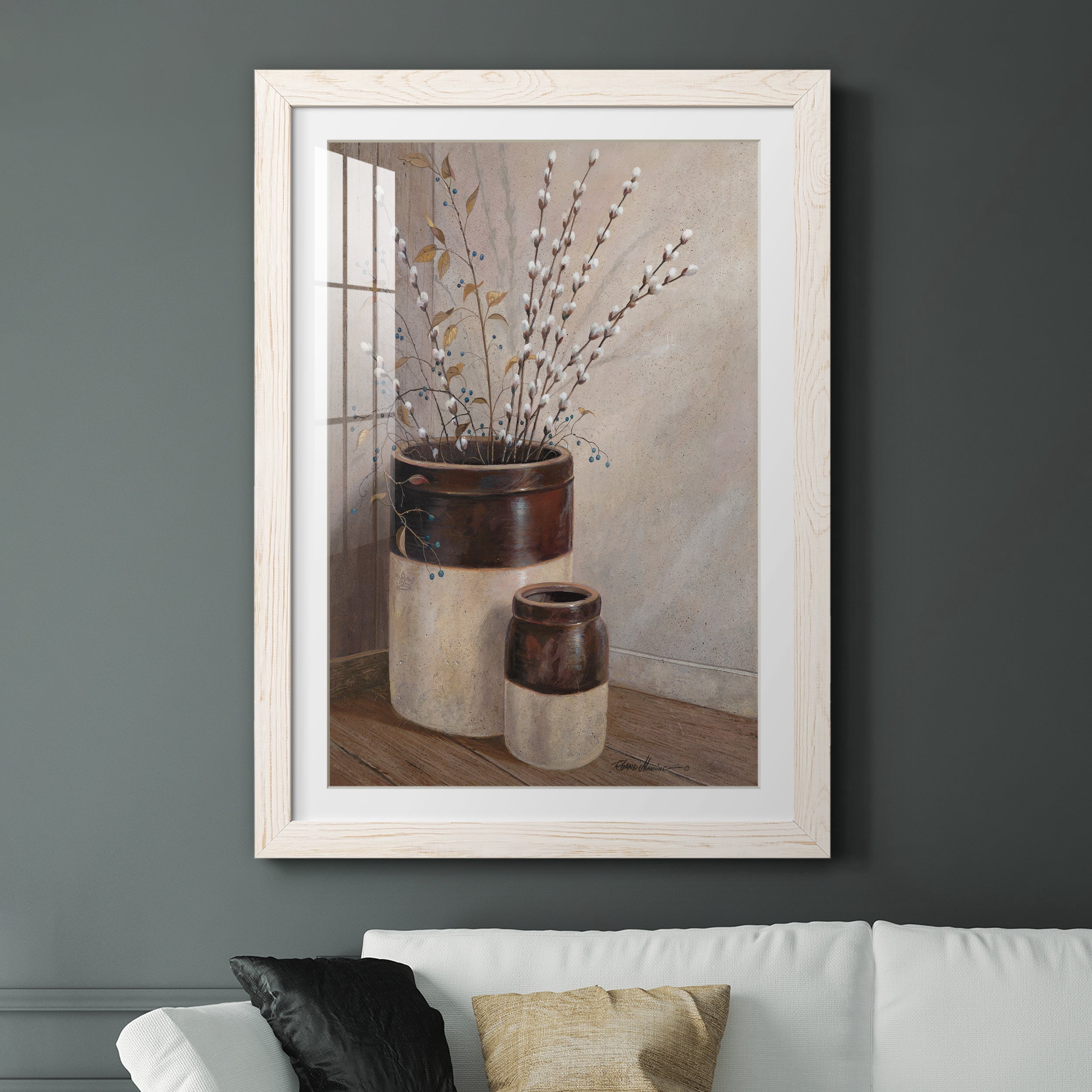 Pussywillows & Spring - Premium Framed Print - Distressed Barnwood Frame - Ready to Hang
