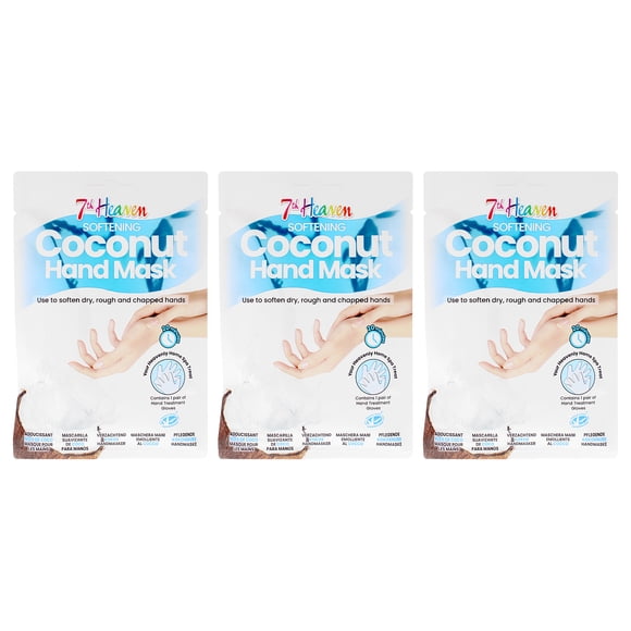 Mascarilla suavizante de coco 7th Heaven Kids, 3 pares para manos