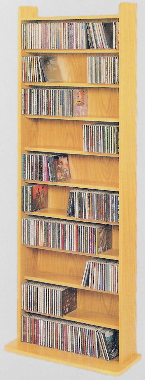 Vinyl Veneer High Capacity Wall Rack (CD-500 Series)-Finish:Oak ...