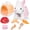 White Rabbit, variant on Sunforu Pet Care Play Set,Little Plush Brown Teddy Dog Grooming Toys with Puppy Carrier Feeding Dog Educational Toys for Toddler Kids