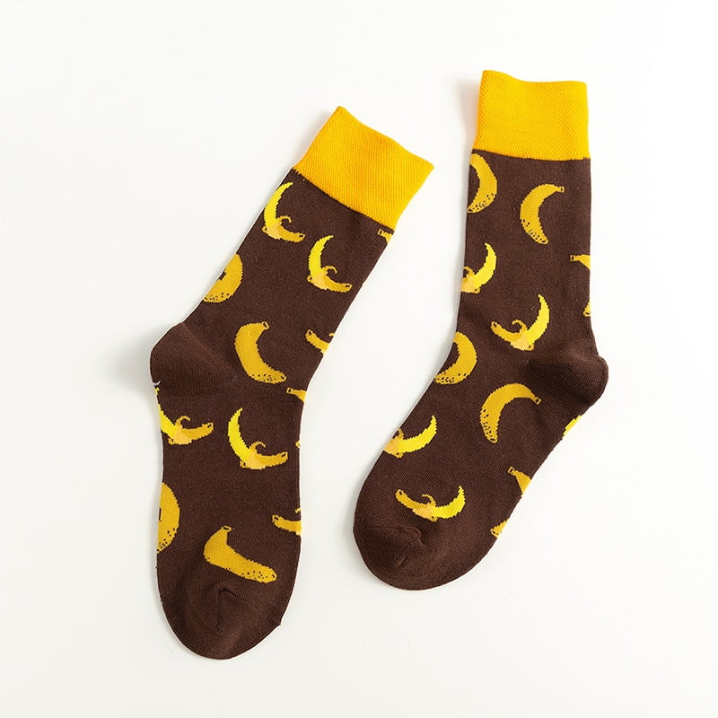 Banana Monkey Socks Pet Socks Gift for Him & Her Animal Printed Socks Unisex Crew Socks for Men and Women