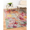 thumbnail image 2 of Unique Loom Positano Collection Coastal Modern Bright Colors Starfish Area Rug, 5' 0 x 8' 0, Multi/Gray, 2 of 2