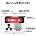 thumbnail image 2 of (2 Pack) This X-Ray System May Be Dangerous OSHA Danger Sign 10 Inch X 7 Inch Indoor / Outdoor Rust-Free Aluminum Metal Signs for Workplace, Workshop, and Construction Site, Made in the, 2 of 8