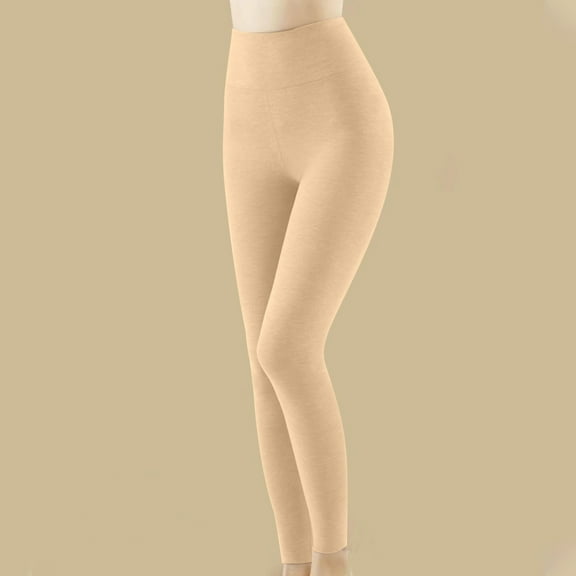Cavosen Leggings for Women Yoga Pants Beige Velvet Elastic Waisted Butt Lifting Yoga Pants Fitness Exercise Sports Tight Seamless Solid Long Pants Athletic Workout Trousers L