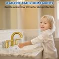 thumbnail image 2 of Wowkk Sanitary Ware Brass Bathroom Sink Faucet 2 Handles Widespread Bathroom Faucet 3 Hole, Pop-Up Drain and cUPC Supply Lines Included, Basin Faucets for Vanity Rv Restroom, Brushed Gold, 2 of 12