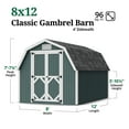 thumbnail image 3 of Little Cottage Co. 8x12 Classic Gambrel Barn with 4 ft. Sidewalls, Outdoor Wood Storage Shed Do-It-Yourself Precut Kit, 3 of 13