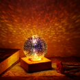 thumbnail image 4 of 3D Colorful Glass Night Light USB Projector Lamp Magic Glass Ball Night Light with Wood Base Home Decor Gifts, 4 of 8