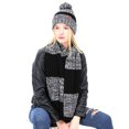 thumbnail image 1 of Hat Scarf Set Fashion Chunky Breathable Pompom Knitted Hat Loop Scarf for Woman, 1 of 10