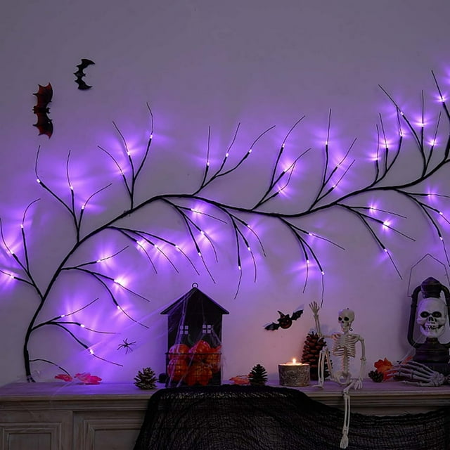 Halloween Decorations Clearance Sale Halloween Light String Cross-border LED Terror Atmosphere Layout Web Light Room Halloween Remote Control Decorative Light