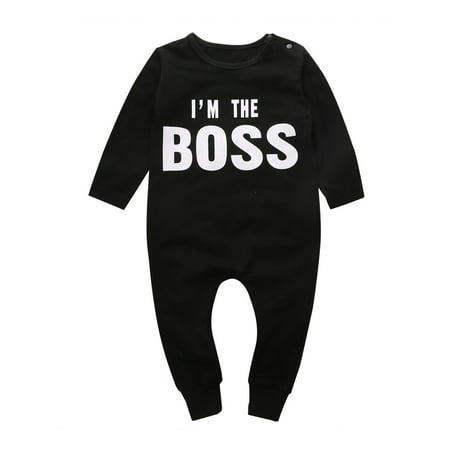 

Newborn Baby Boy Girls Long Sleeve Romper Casual Letter Toddler Clothes Outfits