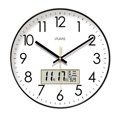 thumbnail image 1 of Inteprter Reloj de pared con marco de plástico duradero, ahorro de energía con pantalla de temperatura y humedad, relojes de pared Electrodomésticos tipo+1 12 pulgadas, 1 of 6