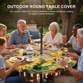 thumbnail image 3 of Round Outdoor Tablecloth with Umbrella Hole and Zipper, Sunflower Bee Tablecloth with Elastic Waterproof, Farmhouse Brown Wooden Botanical Floral Patio Table Covers for 36" - 44" Picnic Pool Tables, 3 of 9