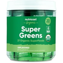 Nutricost Organic Super Greens (Unflavored) 20 Stickpacks - Gluten-Free, Non-GMO