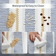 thumbnail image 6 of Striped Kitchen Rugs Set of 2, Cushioned Anti-Fatigue Kitchen Mats for Floor, Boho Non-Slip Waterproof Kitchen Floor Mat Washable for Kitchen, Home, Office, Laundry, Khaki and Blue, 6 of 6