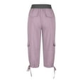 thumbnail image 6 of Womens Capris with Pockets Fashion Deals Casual Solid Color Cargo Pants Loose Quick Drying Pants, 6 of 8