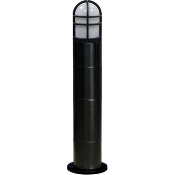 Dabmar Lighting D180-BZ 60 watts 120 V Incandenscent Louvered Down Fiberglass Bollard, Black & Bronze