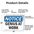 thumbnail image 2 of (2 Pack) Genius At Work OSHA Notice Sign 14 Inch X 10 Inch Indoor / Outdoor Rust-Free Aluminum Metal Signs for Workplace, Workshop, and Construction Site, Made in the USA, 2 of 8