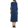 thumbnail image 3 of Gustave Round Neck 3/4 Sleeve Dress for Women Casual T-Shirt Dresses A-line Swing Midi Dress Loose Long Flowy Dresses Plus Size for Wedding Formal Party Work "Navy, L", 3 of 7