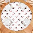 thumbnail image 2 of White Cow Bow Pattern Round Fitted Tablecloth with Elastic Edge,Dining Table Cover Waterproof,Outdoor Round Tablecloth for Camping,Dining,Indoor and Outdoor, 2 of 7