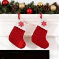 thumbnail image 6 of Christmas Stockings Xmas Fireplace Hanging Stockings Red Knit Stocking with Winter Snowflake Design for Gifts, Gift Holding Bag for Home Christmas Decorations, Holiday Party Supplies, 6 of 9