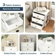 thumbnail image 3 of Resenkos 3-Drawer Nightstand Set of 2 Bedside Table Living Room Small Dresser, 20" Tall, White, 3 of 7