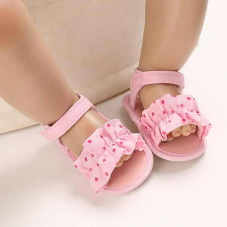 

Oalirro Baby Girls Sandals Star Cute Summer Flat Princess Shoes Infant First Walkers