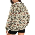 thumbnail image 2 of FOR U DESIGNS Vintage Butterfly Hoodie Jacket for Women with Zipper Comfy Hoodies Size S Oversized Zip Hooded Sweatshirt Women Down-Shoulder Collar Activewear Winter, 2 of 7