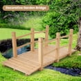 thumbnail image 4 of Costway 5' Wooden Garden Bridge Arc Stained Finish Footbridge Backyard Pond Decorative, 4 of 10