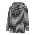 thumbnail image 4 of Ruyang Hoodies for Women Striped Color Block Tops Pullover Hooded Sweatshirt Drawstring with Pocket Women's Fashion Hoodies, 4 of 6