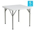 thumbnail image 3 of Flash Furniture Elon 34.25" Square Granite White Plastic Folding Table - Set of 5, 3 of 16