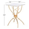 thumbnail image 2 of SAFAVIEH Alexa 22 in. H Marble Top Accent Table, Gold/White Granite, 2 of 14