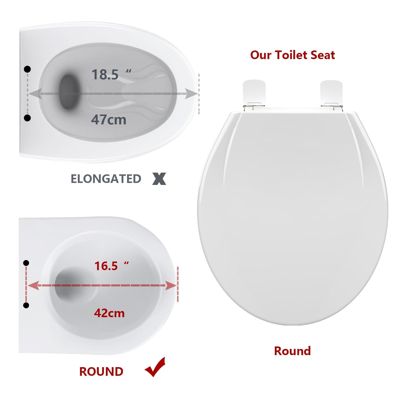 Soft Close Commercial Toilet Seat with Built-in Toddler Potty Training - No Wiggle, Durable PP, Easy Install & Clean, 17" Round, F2040S American Standard, 2 Pack, White