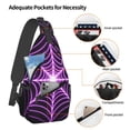 thumbnail image 3 of Women Men Halloween Spider Web Crossbody Sling Bag Casual Chest Bakpack, 3 of 6