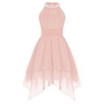 thumbnail image 4 of Nyeemya Flower Kids Girls Tulle Princess Dress High Waist Sleeveless Dreamy Dresses Wedding Party Pink 12, 4 of 6