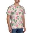 thumbnail image 4 of Yiaed Tropical Pitaya Print Mens Short Sleeve Tight Fit T-Shirt, Crewneck Casual Tee-X-Large, 4 of 5