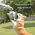 thumbnail image 2 of Dog Tug Toy Chew Ball Fútbol Con Pestañas Agarre Suministros Suaves, 2 of 9