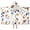 Pioneer Flower Floral-3, variant on Pioneer Flower Floral Print Pattern Hooded Bath Towel,50"x30" for Ages 3 To 12 Kids, Quick Dry Lightweight Soft Microfiber Hood Beach Towel Cover Up for Kids
