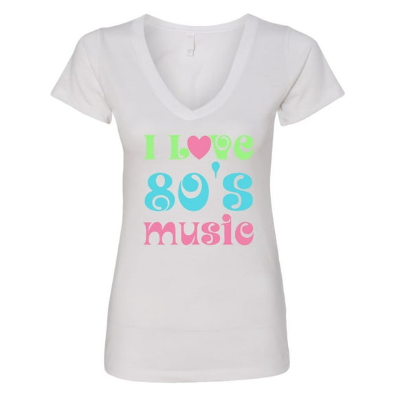 Inktastic I Love 80's Music Women's V-Neck T-Shirt