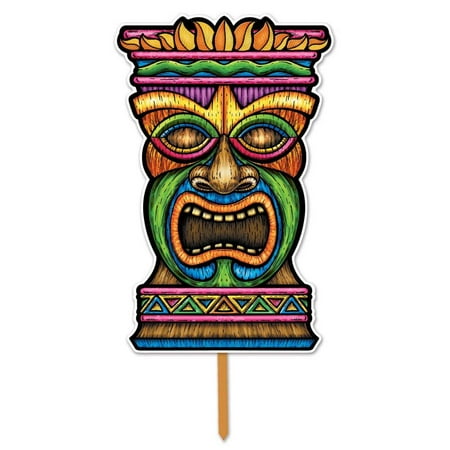 (Pack of 6) 3-D Plastic Tiki Yard Sign