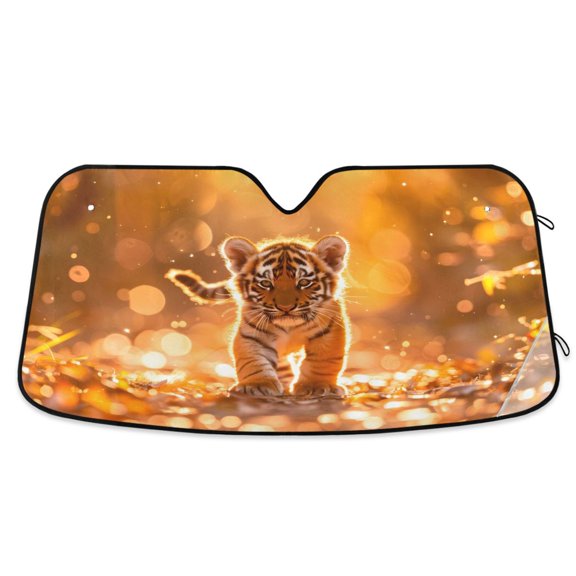ALAZA Tiger Through Jungle Autumn Windshield Sun Shade Car Foldable Sun Visor Block UV Rays Protector 55"x27.6"