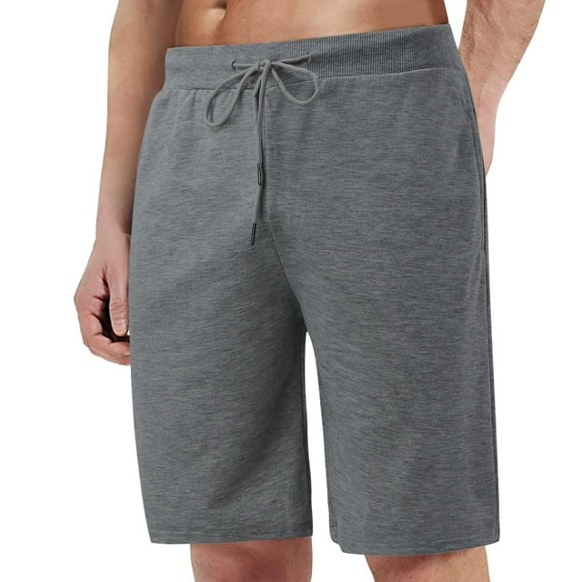 PEASKJP Men's Stretch Waist Casual Shorts Elastic Waist Drawstring Textured Summer Beach Short,GY2 XXL