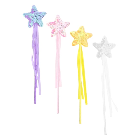DECORNIJIA Ensemble de 4 Baguettes d'Ange Féerique Matériau Léger Durable Couleurs Assorties pour Jeux de Déguisement
