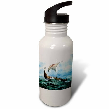

3dRose Viking Ship.jpg Sports Water Bottle 21oz
