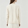 thumbnail image 7 of Lightweight Sweater Cardigan for Women Knitted Crew Neck Long Sleeve Button Down Coat Trendy Casual Comfy Clothes (S, Beige), 7 of 7